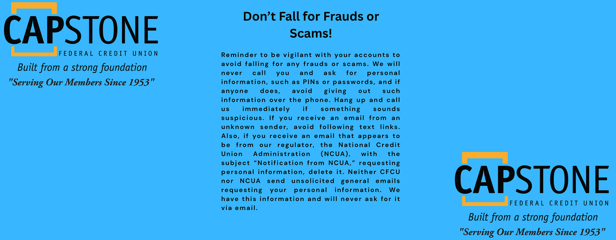 Don't fall for Frauds or Scams!
