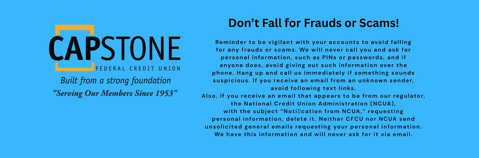 Don't fall for Frauds or Scams!